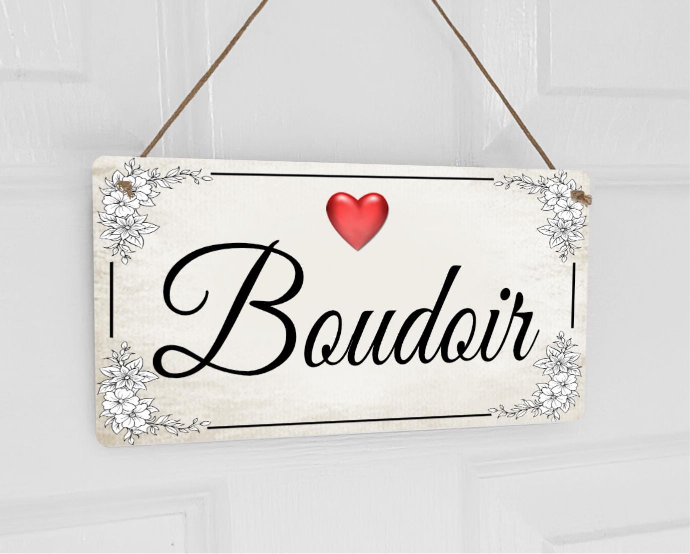 Beautiful Handmade Metal Chic Door Room Hanging Door Sign Floral Heart Wall Plaque Any Room