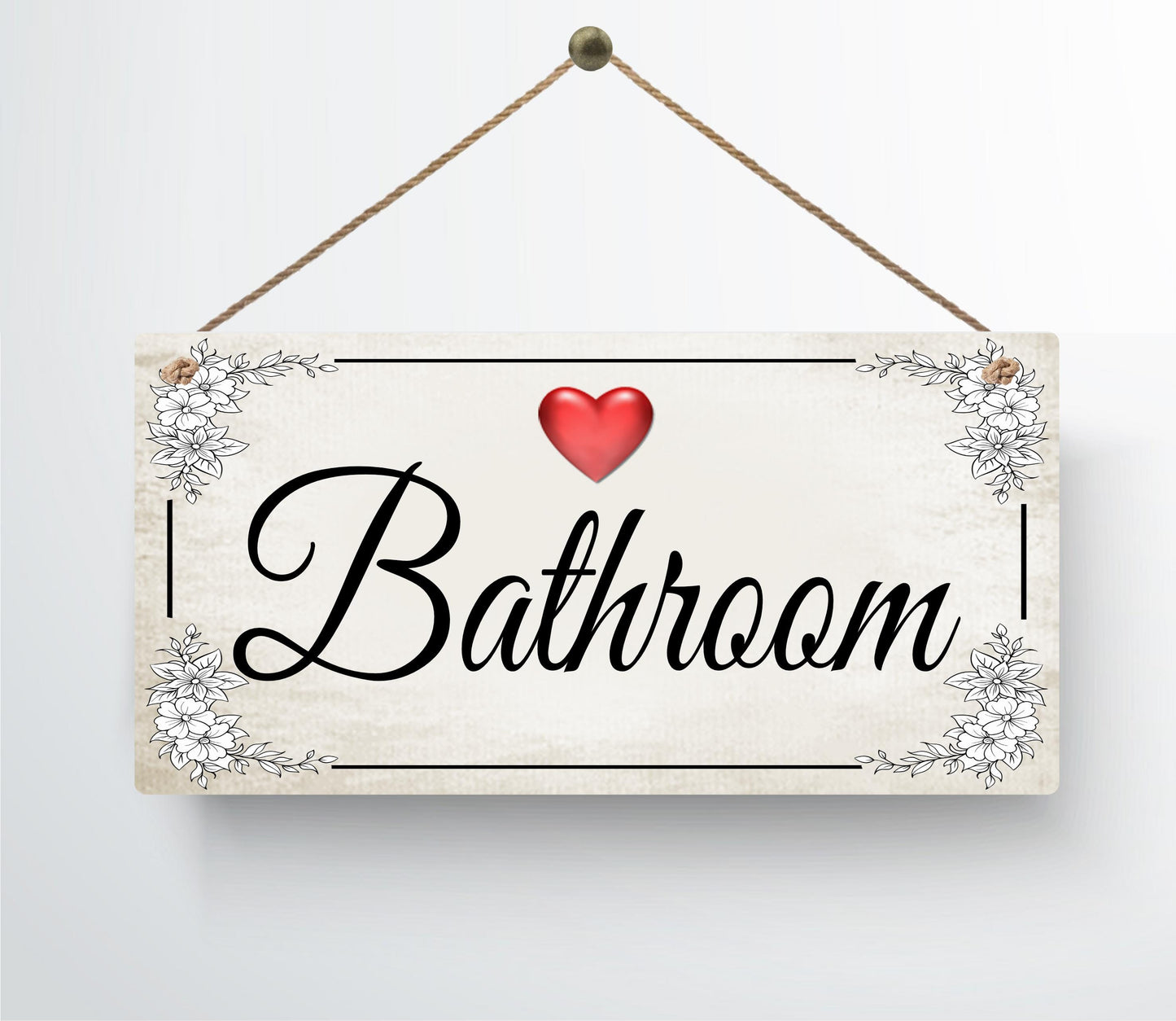 Beautiful Handmade Metal Chic Door Room Hanging Door Sign Floral Heart Wall Plaque Any Room