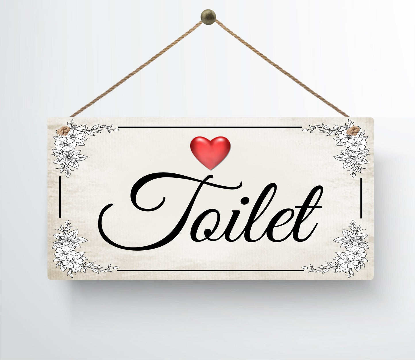 Beautiful Handmade Metal Chic Door Room Hanging Door Sign Floral Heart Wall Plaque Any Room