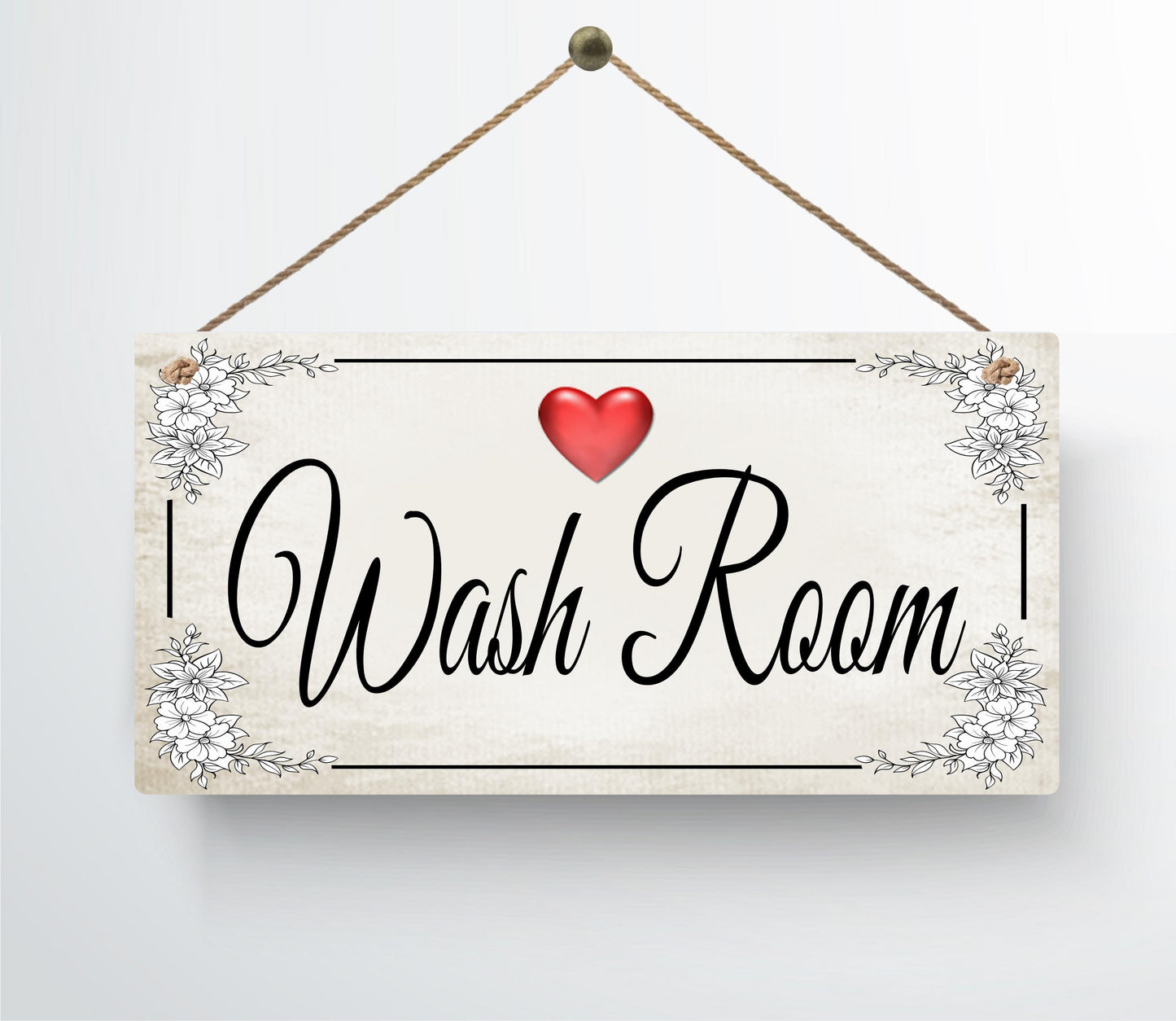 Beautiful Handmade Metal Chic Door Room Hanging Door Sign Floral Heart Wall Plaque Any Room