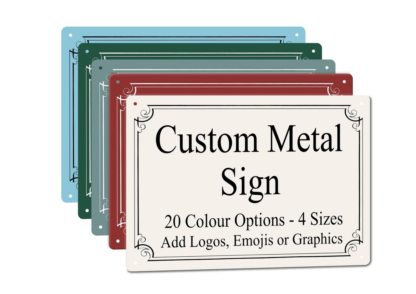 Custom Metal Sign Personalised Colour Plaque Gift Any Text Quotes Fun Gift Four Sizes Waterproof Indoor / Outdoor 20 Colours