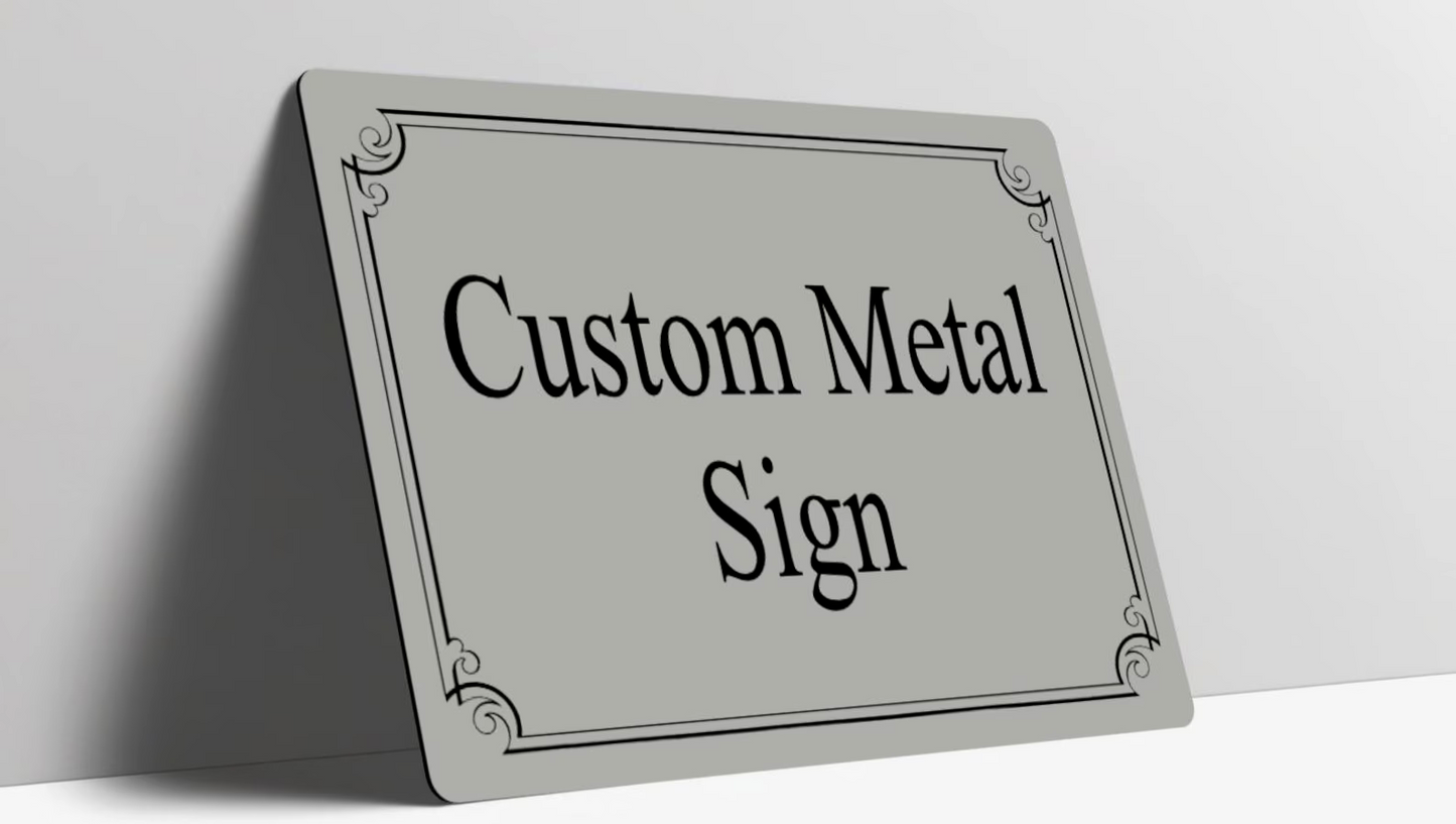 Custom Metal Sign Personalised Colour Plaque Gift Any Text Quotes Fun Gift Four Sizes Waterproof Indoor / Outdoor 20 Colours