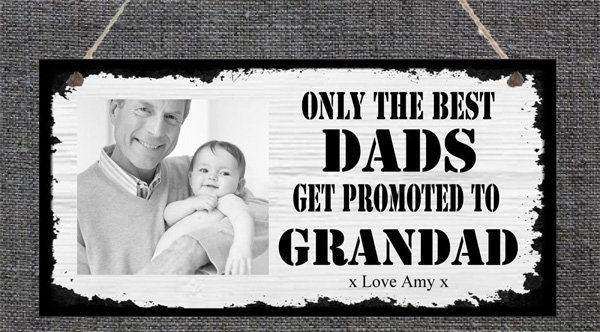 Personalised Special Grandad Dad Promoted Photo Metal Hanging Wall Plaque Gift Present Birthday Christmas  Father's Day