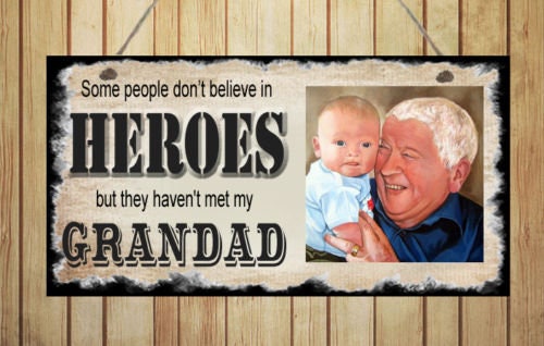 Personalised Daddy Hero Photo Metal Hanging Wall Plaque Gift Present Birthday Christmas  Father's Day Dad New Baby Grandad Uncle
