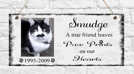 Personalised Pet Memorial Photo Metal Hanging Wall Plaque Gift Present Bereavement Cat Dog In Memory