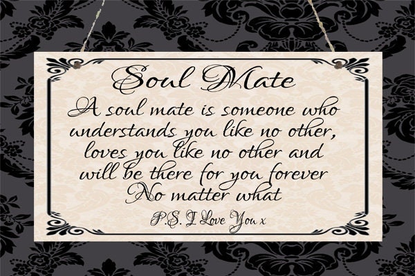 Beautiful Personalised Soul Mates Hand Made Chic Metal Hanging Door Wall Sign Engagement Anniversary Family Wedding