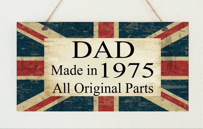 Union Jack All Original Parts Metal Hanging Plaque Birthday Christmas Present Gift Dad Daddy Grandad