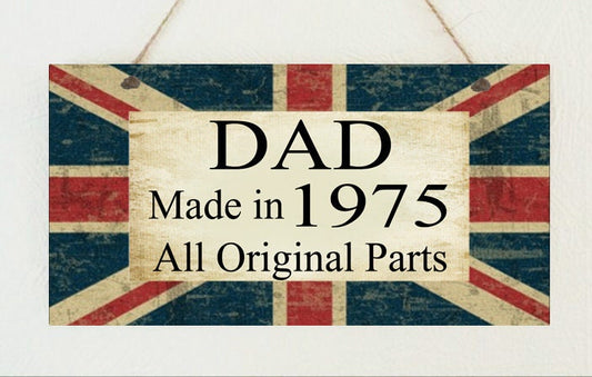 Union Jack All Original Parts Metal Hanging Plaque Birthday Christmas Present Gift Dad Daddy Grandad