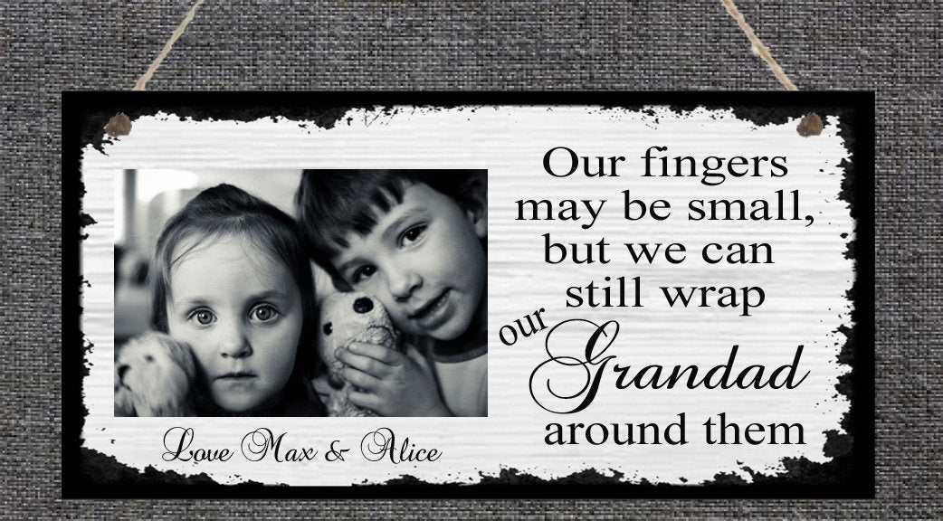 Personalised Fingers Photo Metal Hanging Wall Plaque Gift Present Birthday Christmas  Father's Day Mother's Day Mummy Daddy New Baby