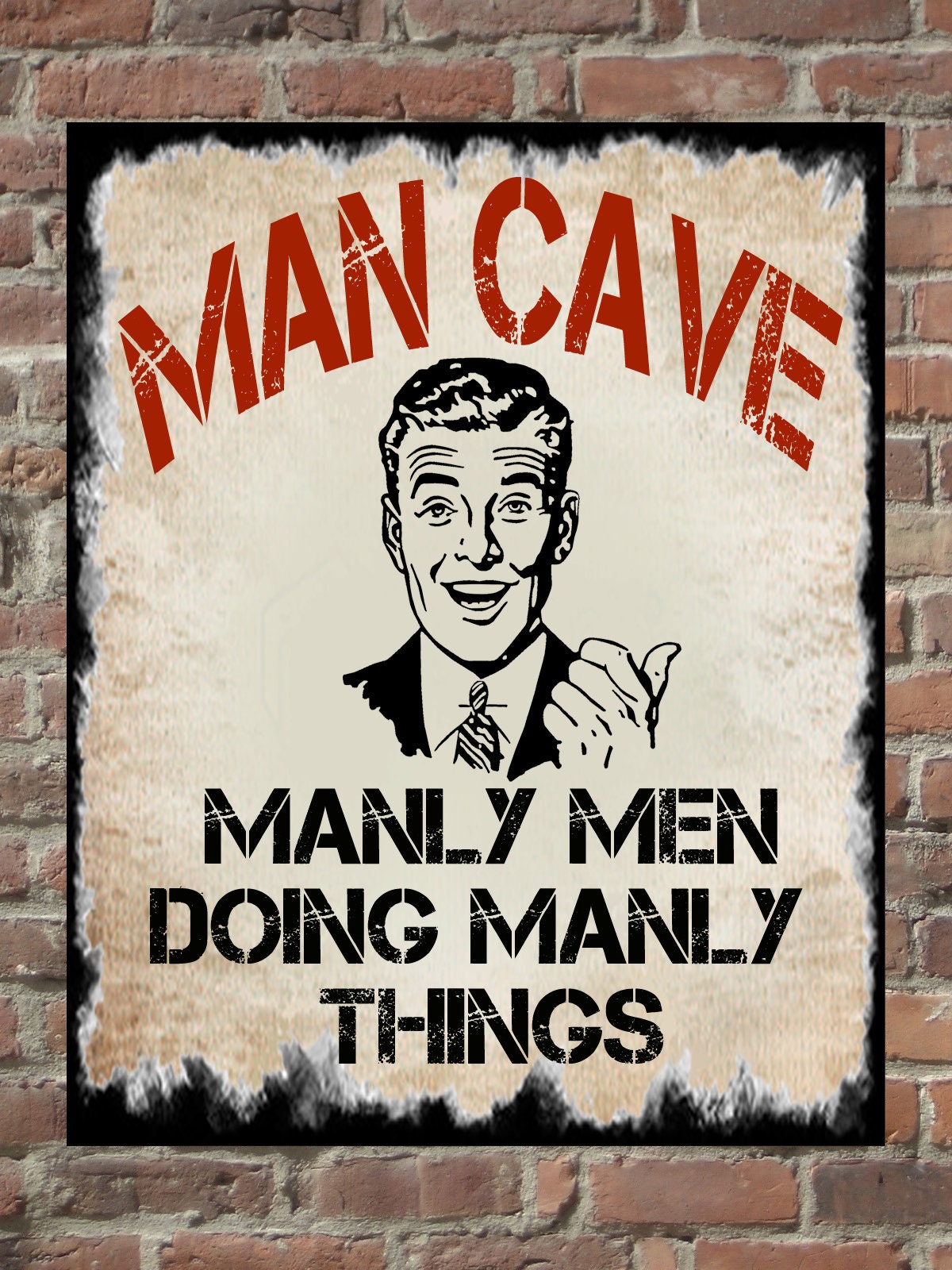 Metal Vintage Man Cave Sign Bar Retro Gift 50's Dad Christmas Garage Manly Brother