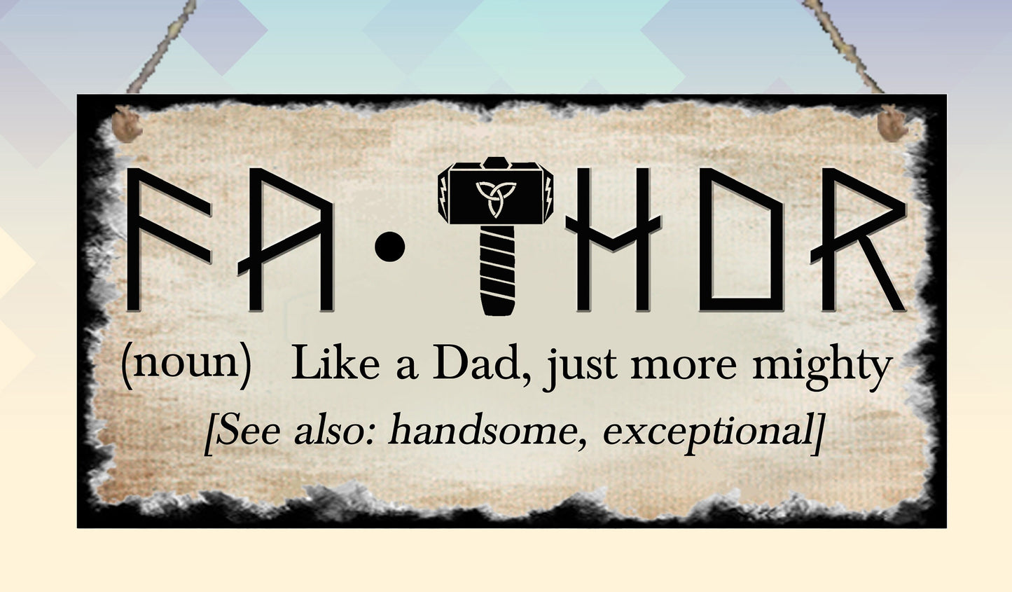 Thor Dad Metal Hanging Plaque Dad Father's Day Sign Gift for Dad Endgame