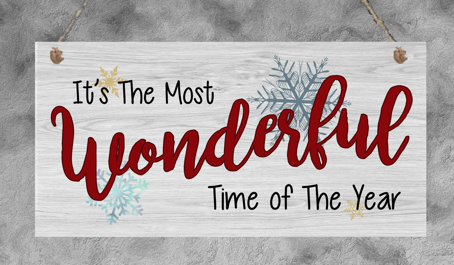 Unique Christmas Family Sign Welcome Metal Plaque Gift Snowflake Xmas The Most Wonderful Time of The Year