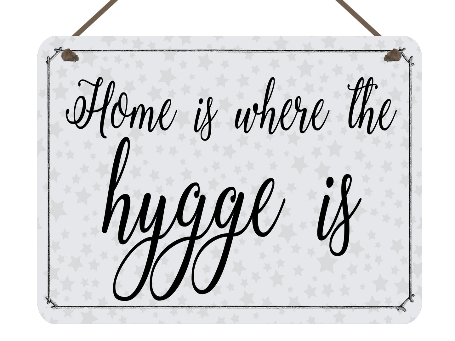 Home is Where the Hygge is - Danish Philosophy Hanging Wall Plaque Gift Present New Home House Warming