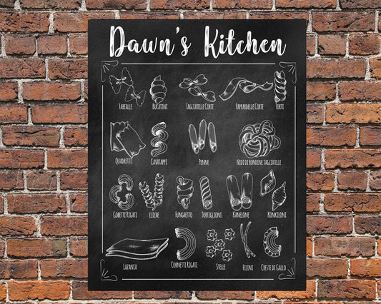 PERSONALISED Family Kitchen Pasta Metal Wall Sign Gift Present Home