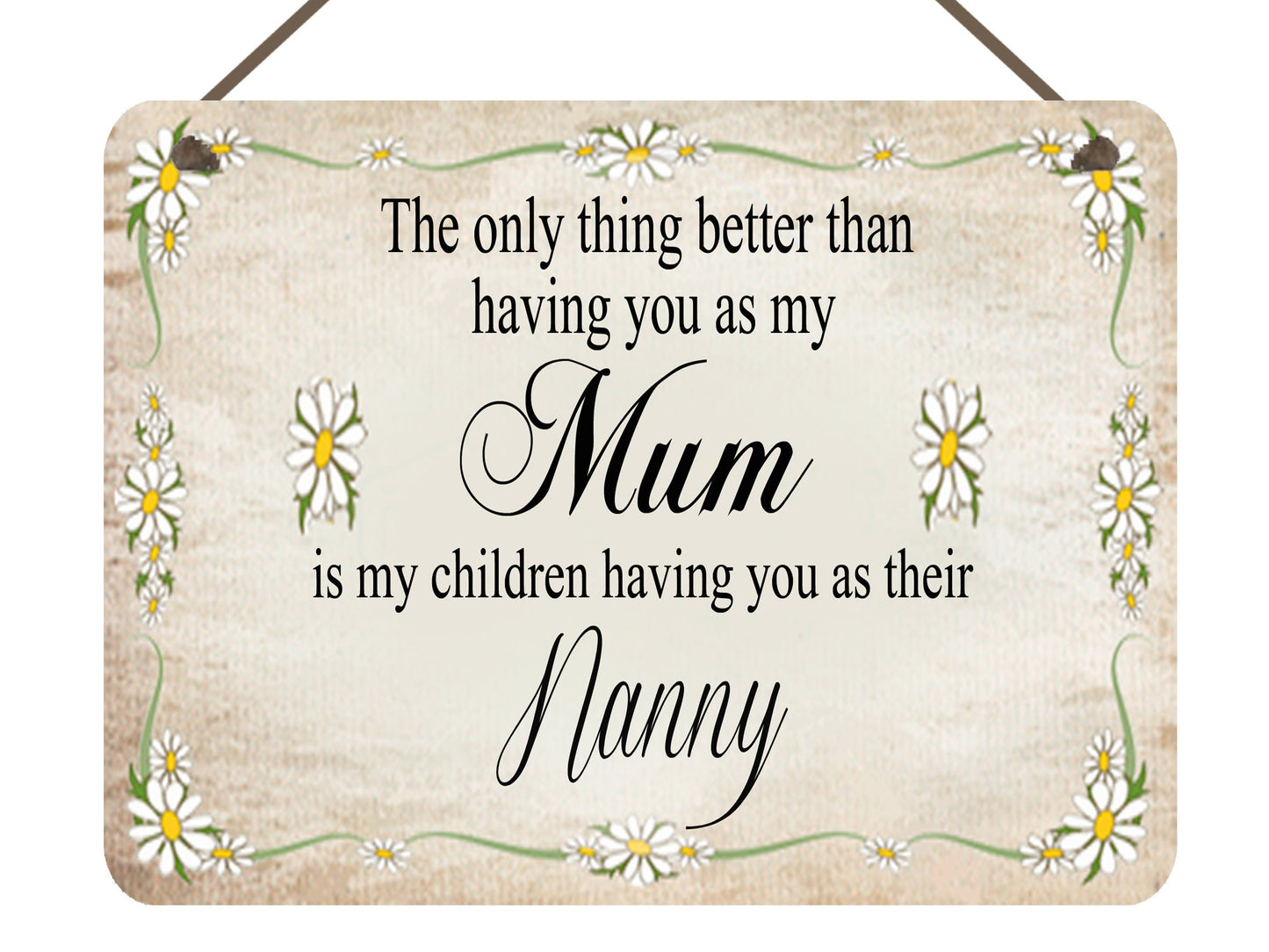 Personalised Metal Plaque No1 Mum Nanny Grandma Mothers Day Birthday Gift Sign Present