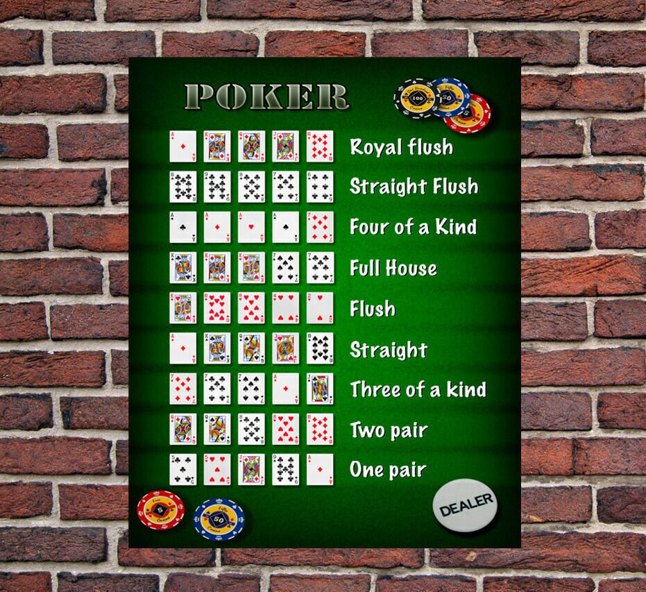 Poker Ranks Metal Wall Sign Gift Present Pub Club Casino