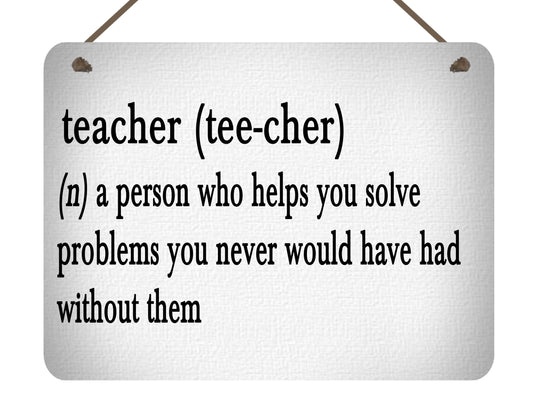 Teacher Definition Funny Hanging Wall Plaque Gift Present Birthday Christmas