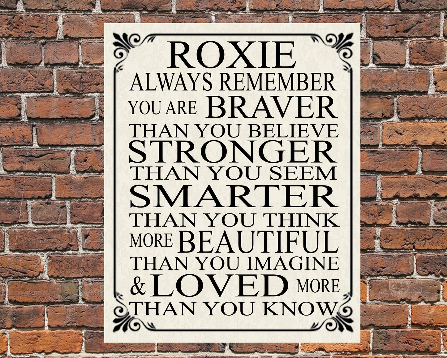 Personalised Braver Stronger Smarter More Beautiful Metal Plaque Shabby Present  Gift Daughter Auntie Niece Mum