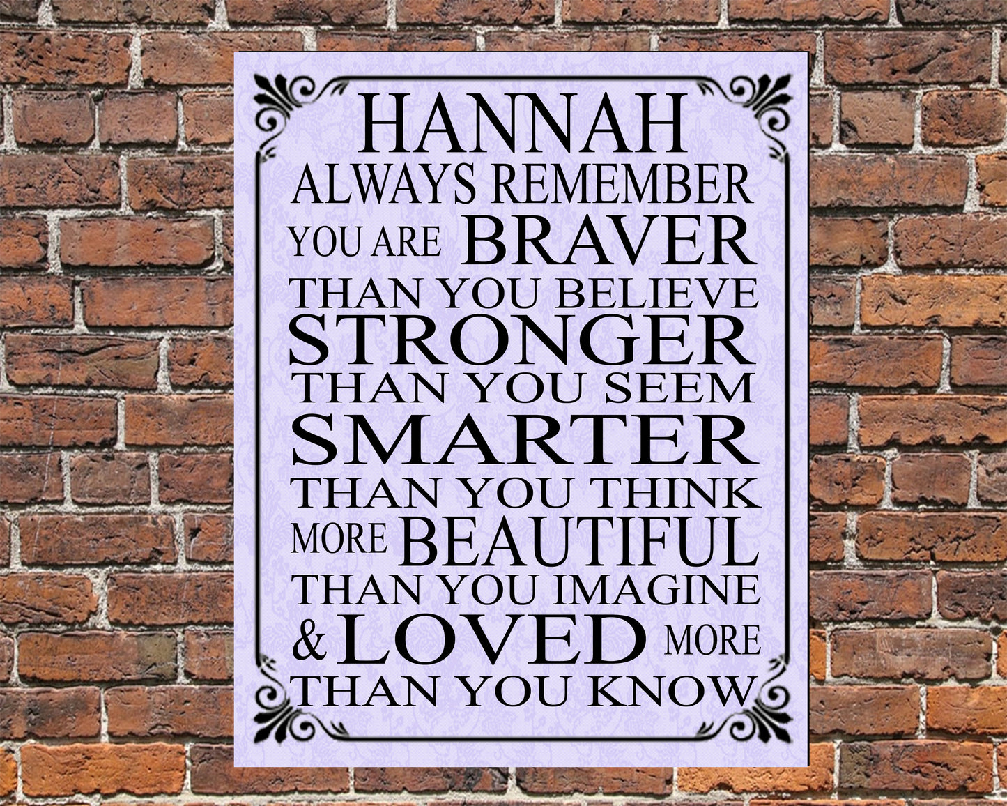 Personalised Braver Stronger Smarter More Beautiful Metal Plaque Shabby Present  Gift Daughter Auntie Niece Mum
