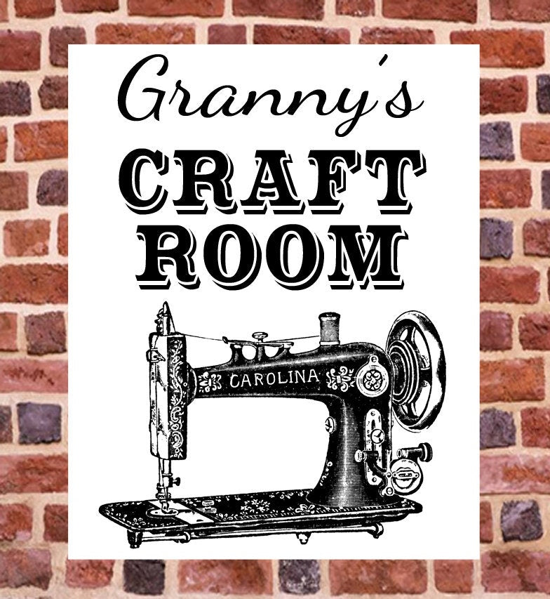 Personalised Craft Room Sewing Metal Sign Gift Present Waterproof Grandma Mother Granny Nanny