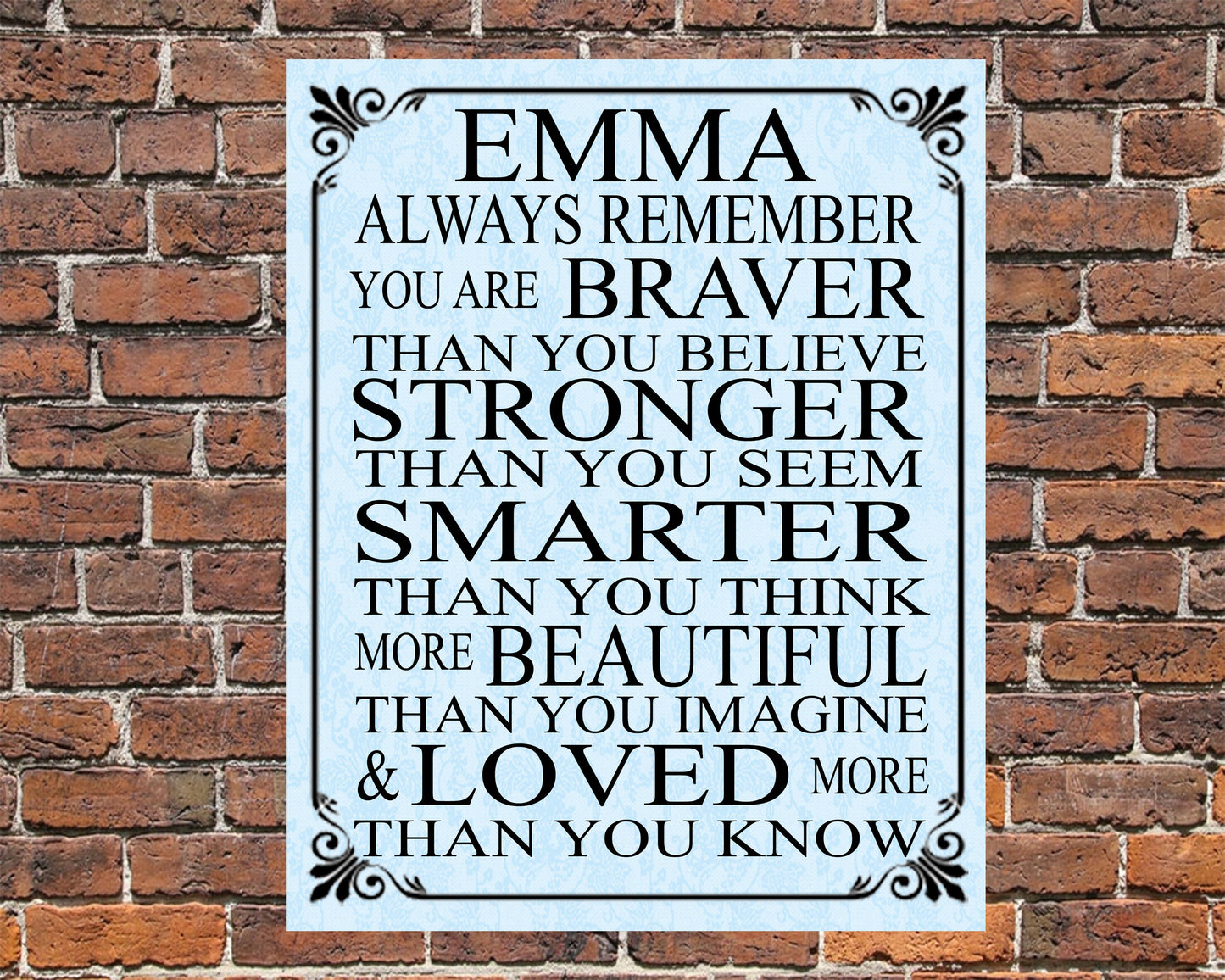 Personalised Braver Stronger Smarter More Beautiful Metal Plaque Shabby Present  Gift Daughter Auntie Niece Mum