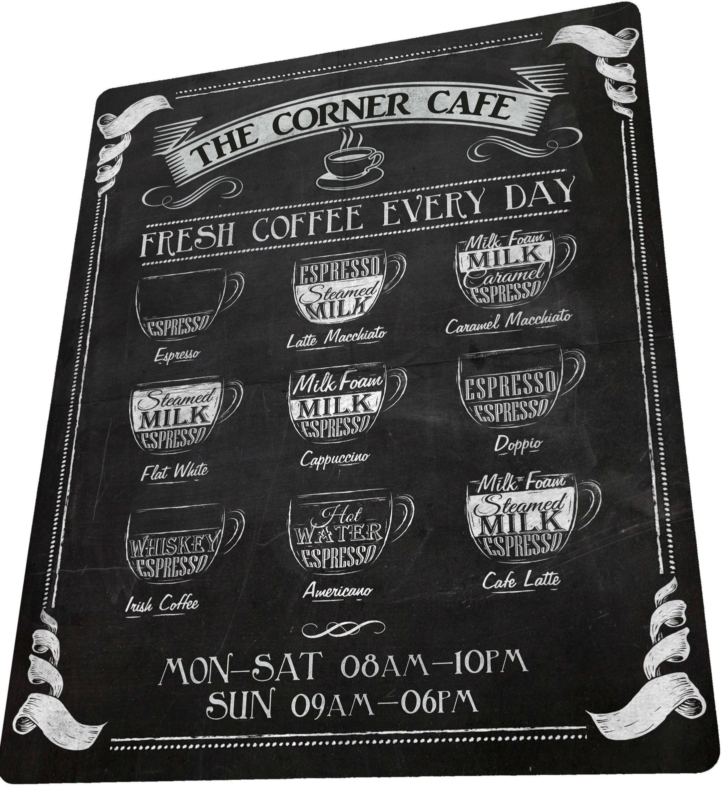 PERSONALISED Retro Vintage Coffee Cafe Kitchen Metal Wall Sign Gift Chalkboard Style Gift Present