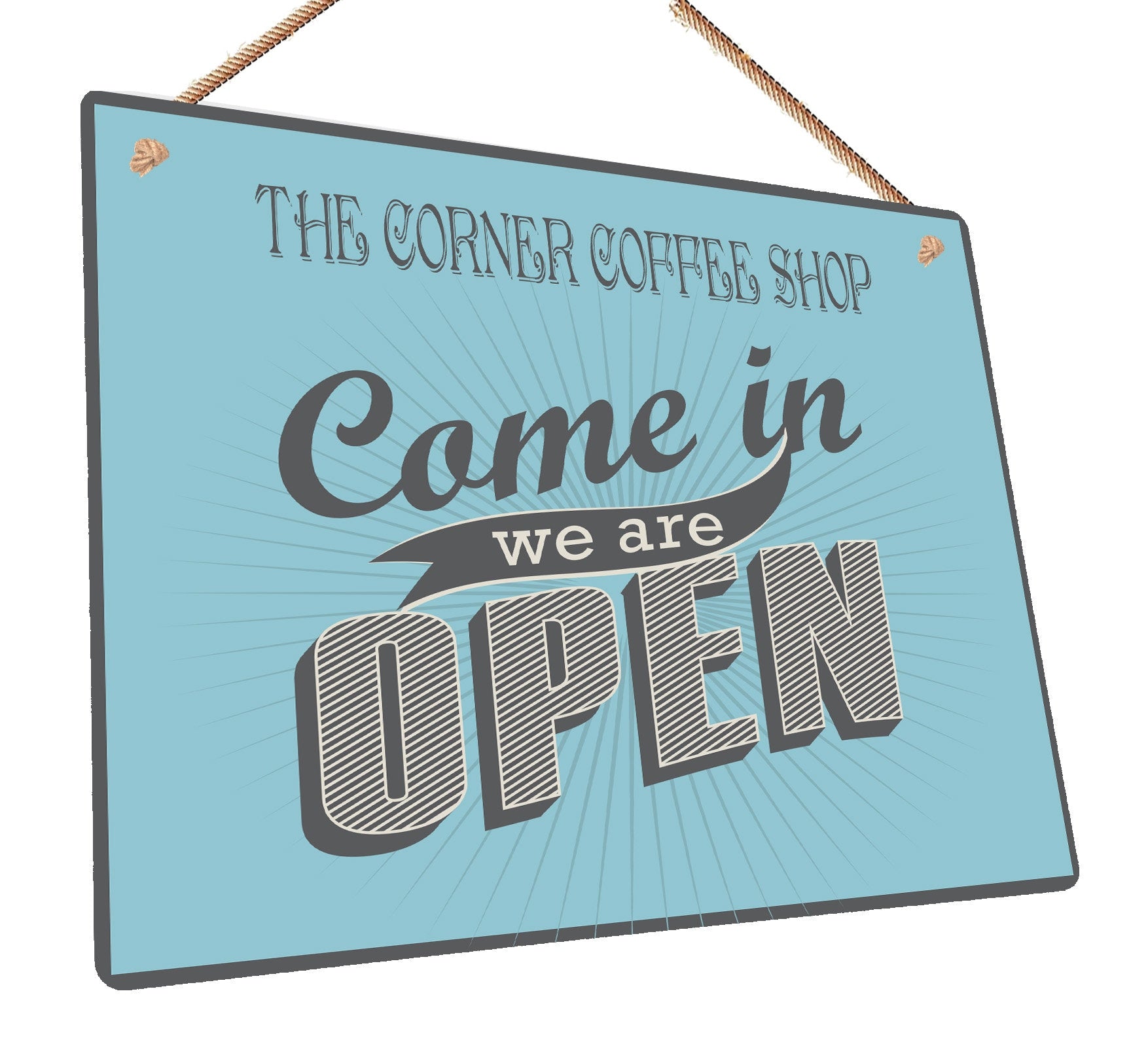 Personalised Retro Metal Open/Closed Double Sided Shop Sign Your Busin ...