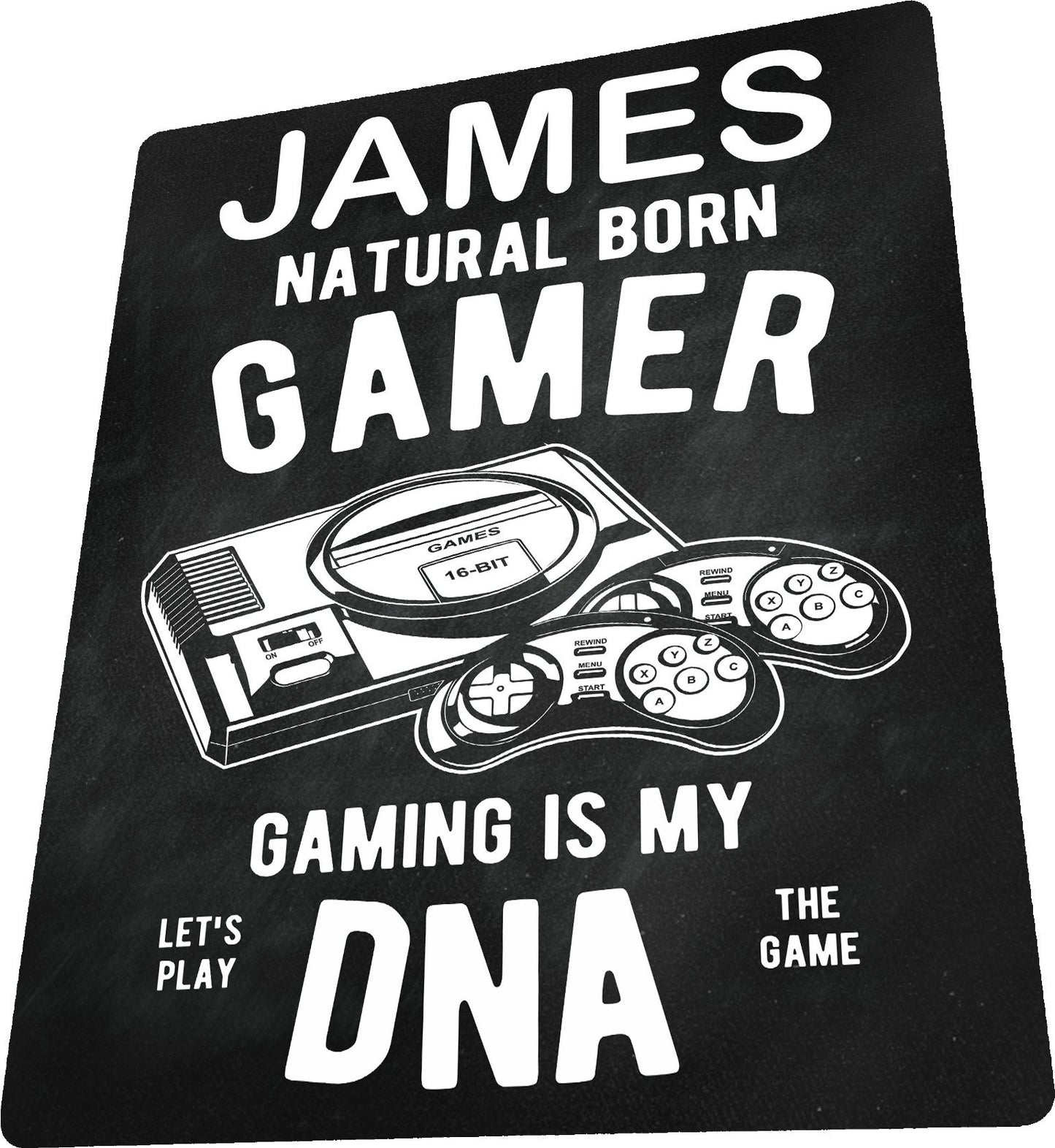 PERSONALISED Retro Gaming Gamer 16 Bit Metal Wall Sign Gift Present Chalkboard Style