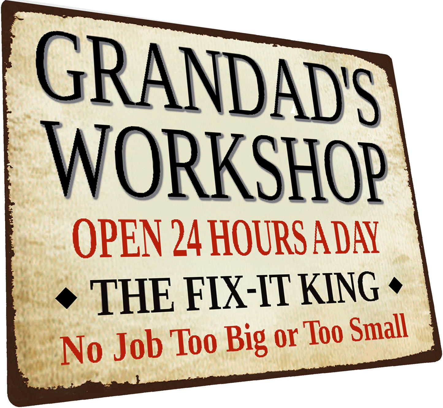 PERSONALISED Workshop / Shed Metal Wall Sign Gift Dad Present Fathers Day Any Text