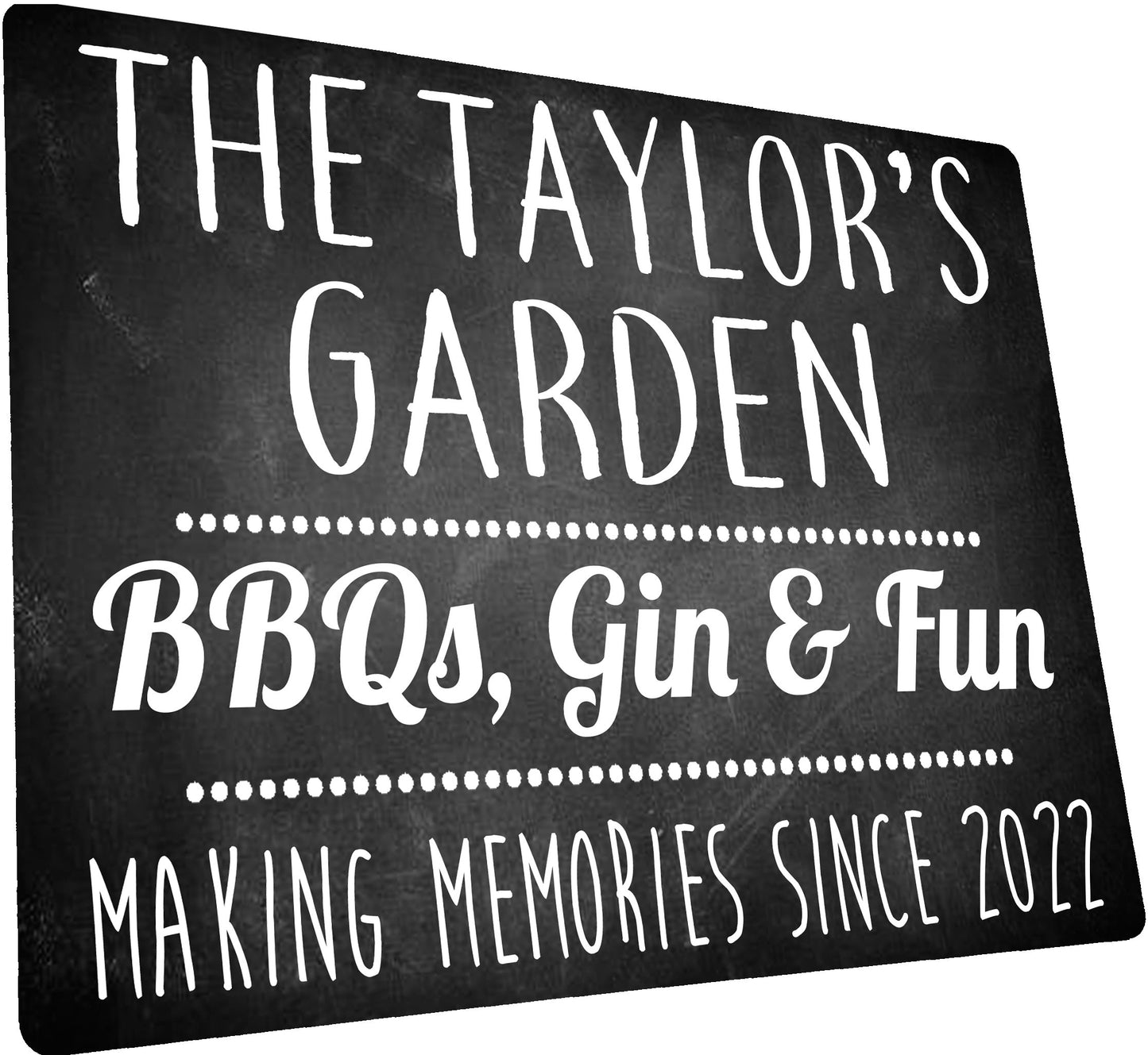 PERSONALISED Family Garden Metal Wall Sign Gift Present BBQ Gin Party