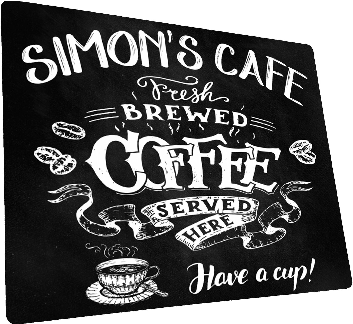 PERSONALISED Retro Vintage Coffee Cafe Metal Wall Sign Gift Present Chalkboard Style