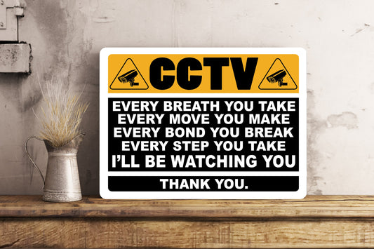 Funny Cctv Warning Metal Sign Gift Waterproof Garage Parking Outdoor The Police