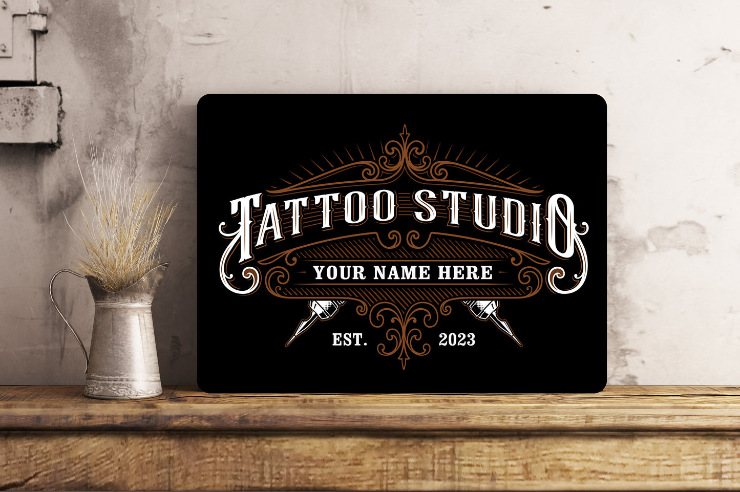 Personalised Tattoo Studio Black Pub Beer Bar Metal Wall Sign Gift Present Landlord