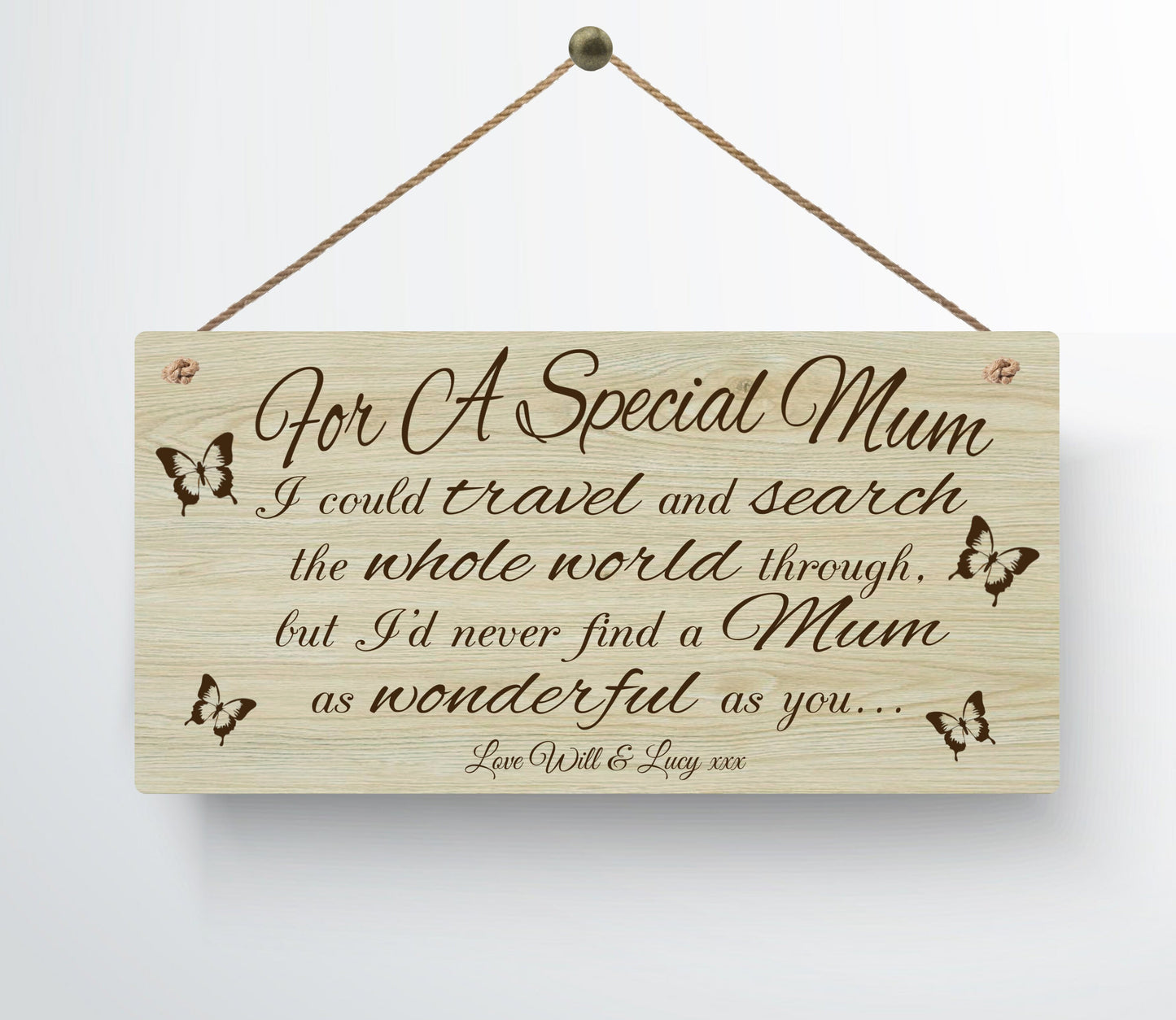 Personalised Special Mum Metal WoodGrain Effect Hanging Plaque Mother's Day Christmas Mummy Mother Mom