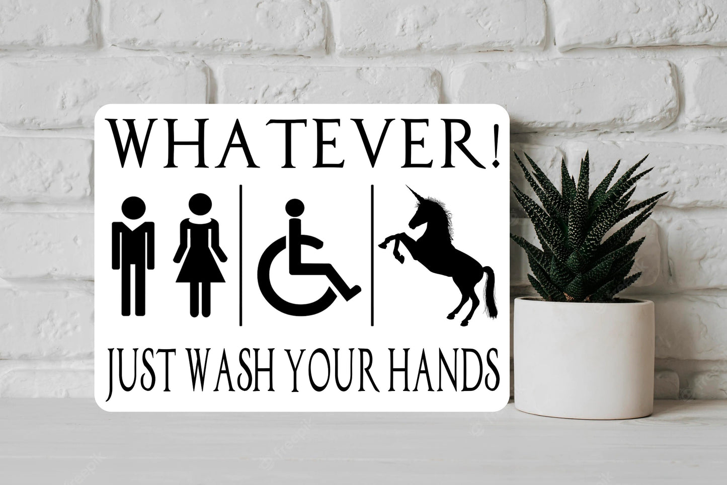 Gender Neutral Toilet Bathroom Wall Sign Gift Present Unicorn Bar Sign Pub Plaque Home House LGBTQ Gender Fluid Queer Wash Your Hands