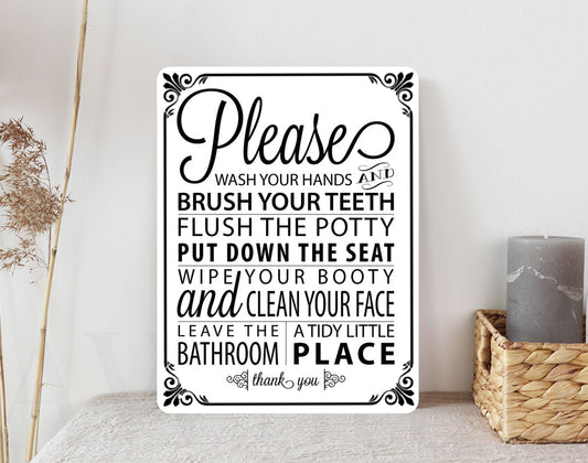 Metal Bathroom Sign Wall/Door Sign Gift Toilet