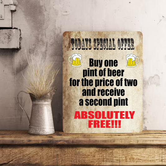 Todays Special Offer Funny Pub Beer Bar Funny Metal Wall Sign Gift Present Landlord