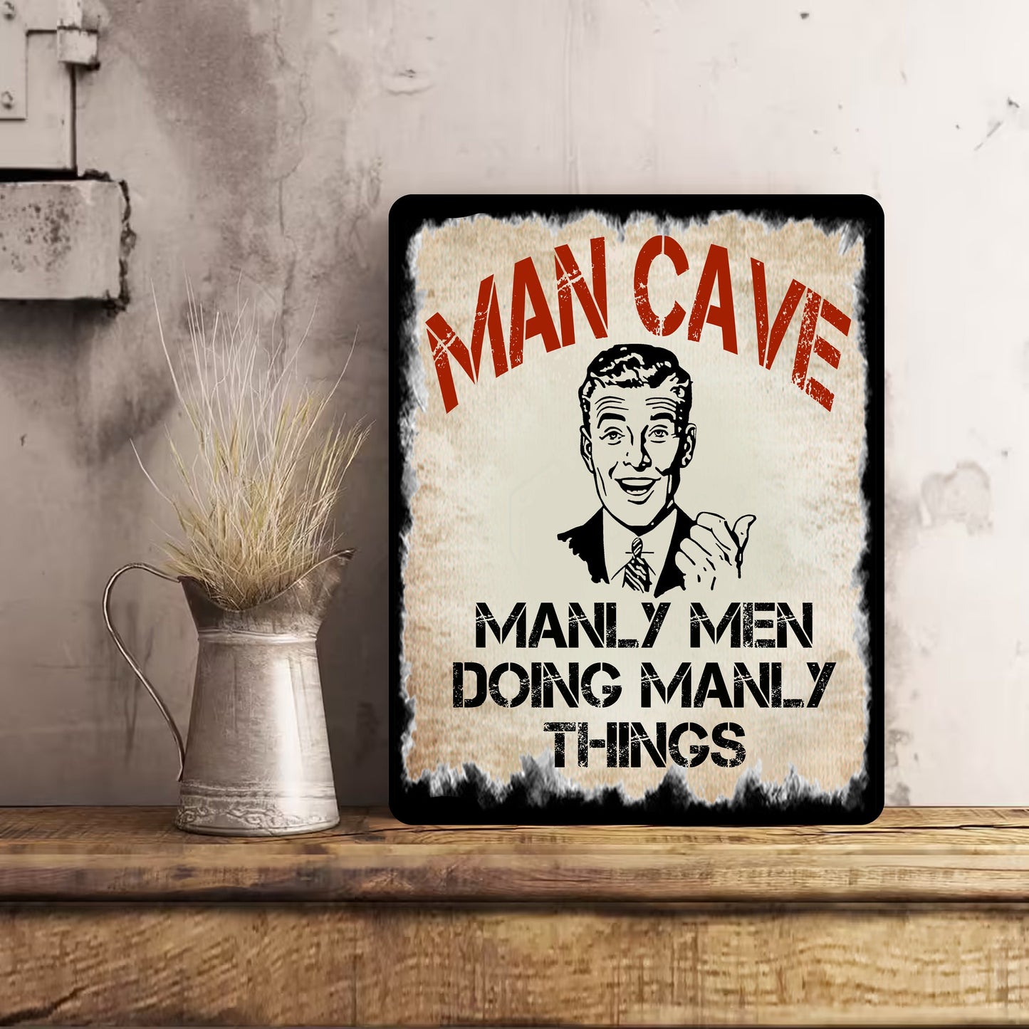 Metal Vintage Man Cave Sign Bar Retro Gift 50's Dad Christmas Garage Manly Brother