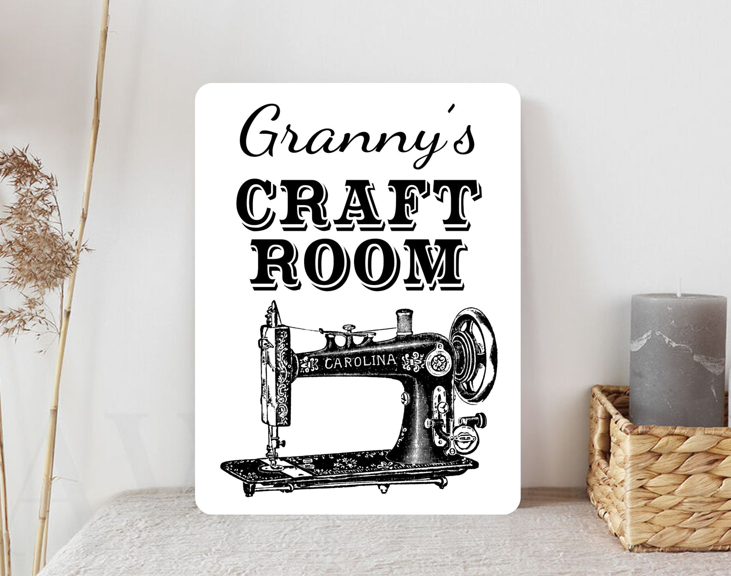 Personalised Craft Room Sewing Metal Sign Gift Present Waterproof Grandma Mother Granny Nanny