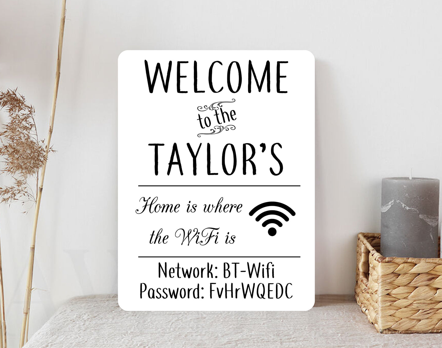 Personalised Metal Sign WI-FI Code Internet Password Home Wifi Wireless Welcome