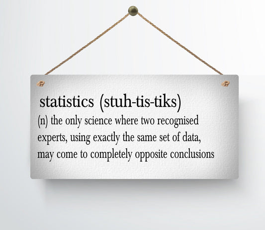 Statistics Definition Funny Metal Hanging Wall Plaque Gift Present Birthday Christmas