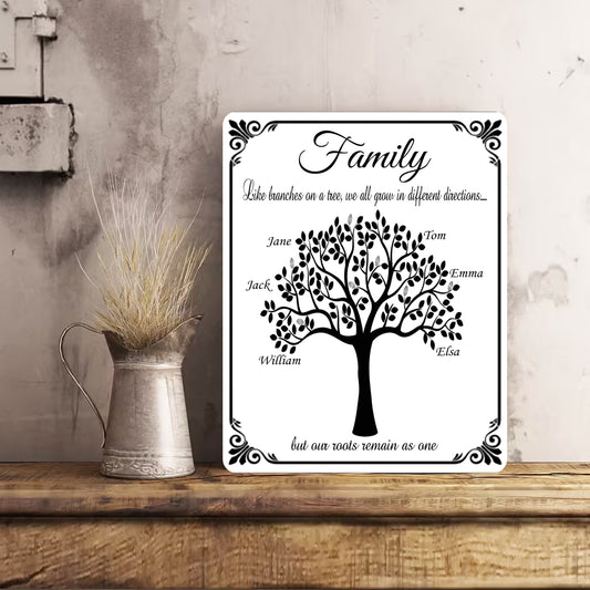 PERSONALISED Family Love Tree Metal Wall Sign Gift Present Home Mothers Day Gift Room Sign Unique Gift  Hand Made