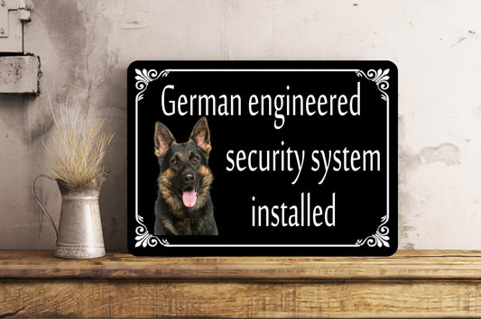 Funny German Shepherd Security Metal Sign Gift Waterproof Garage Parking Outdoor Your Image can be added