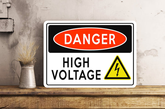 Danger Warning Metal Sign Gift Waterproof Garage Parking Outdoor High Voltage Any Text Wording Security Sign Plaque Do Not Enter