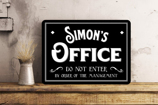 Office Sign Personalised, Man Cave, Shed, Vintage Retro Metal Sign Vintage Retro Tin Plaque Aluminium Present Gift Dad Grandad Father