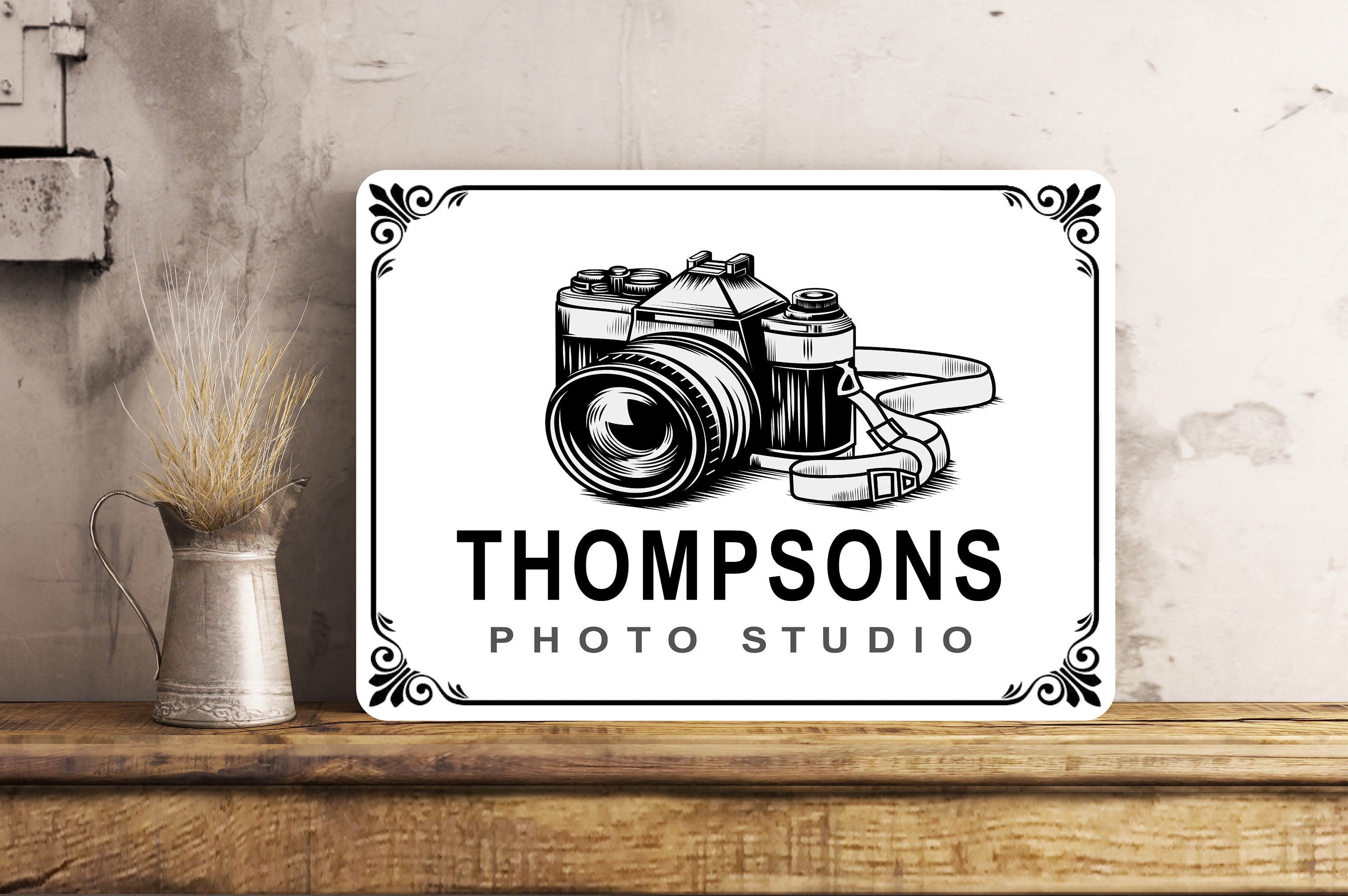 Simple Photo Sign PERSONALISED Metal Photography Studio Wall Sign Business Sign Gift Pre ...