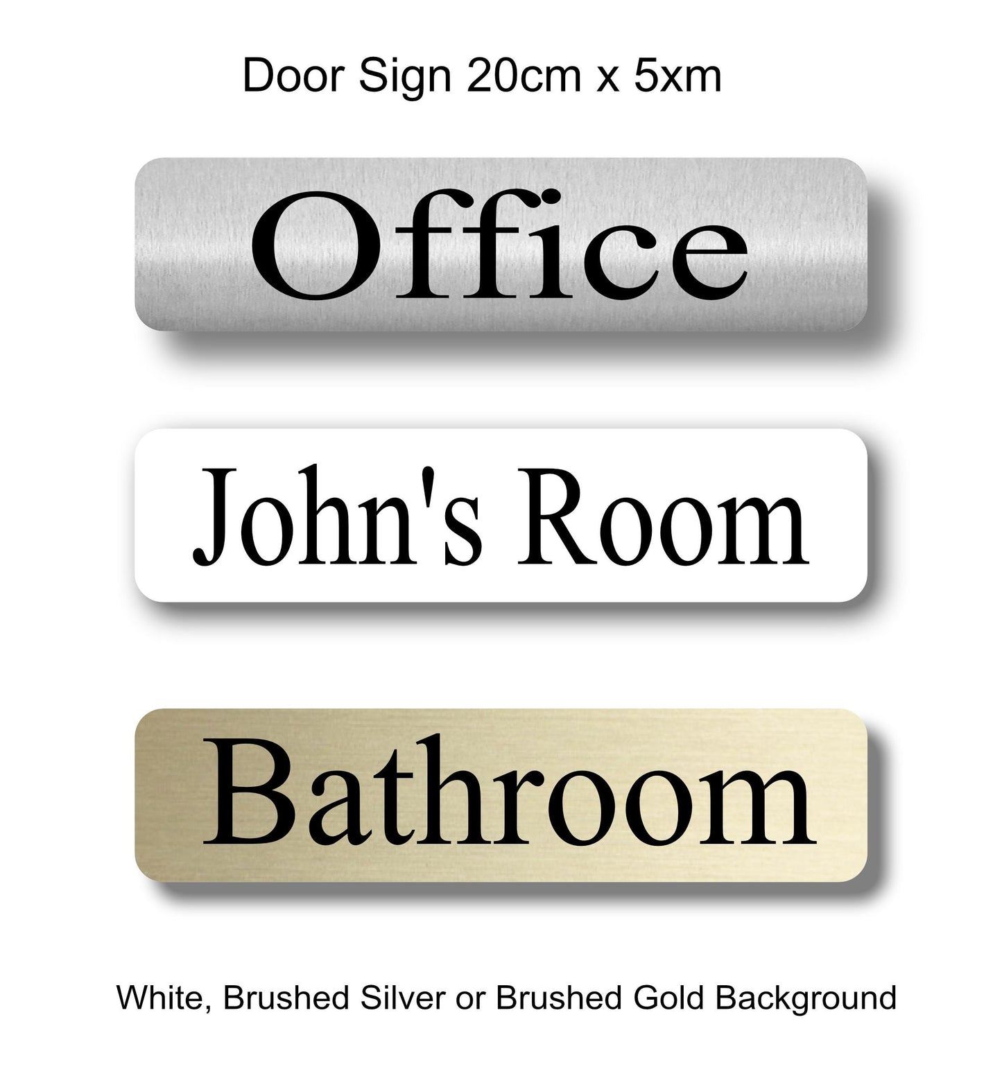 Personalised Metal Small Door Sign Plaque Gifts Custom Any Text Fun Gift  Waterproof  Indoor / Outdoor Sign White, Silver or Gold