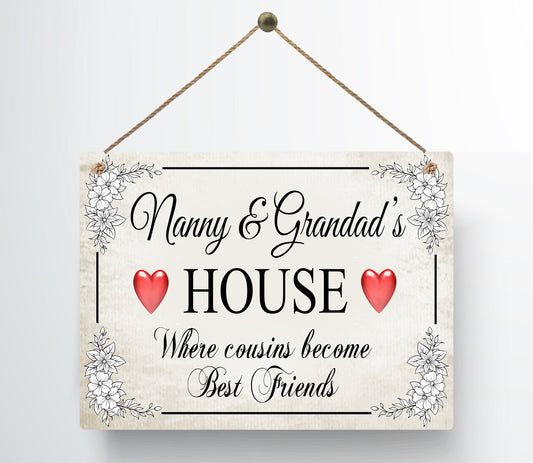 Personalised Plaque Nan Grandma Gran Nanny & Grandad 's House Sign Cousins Gift
