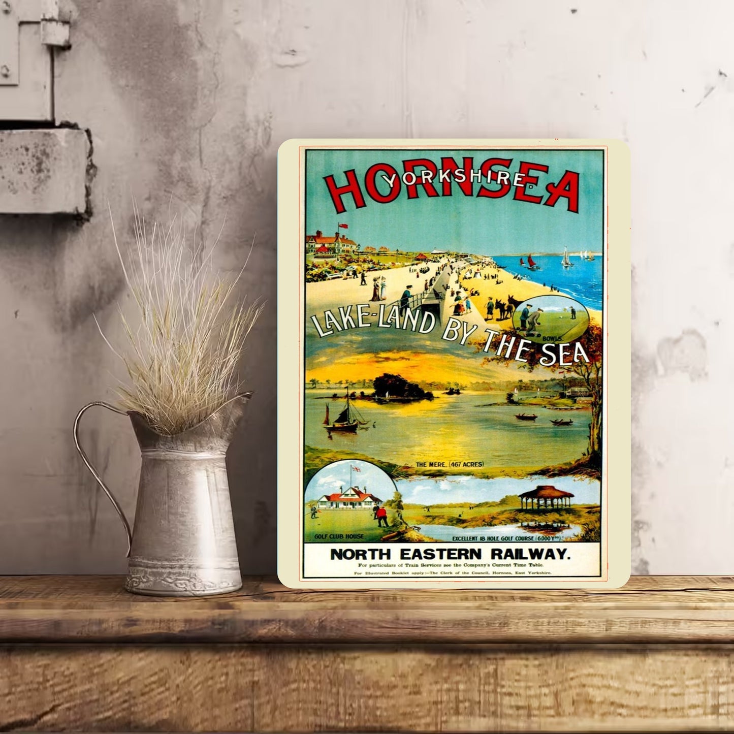 HORNSEA SIGN Plaque Vintage Retro Advert METAL Railway Gift Travel Train