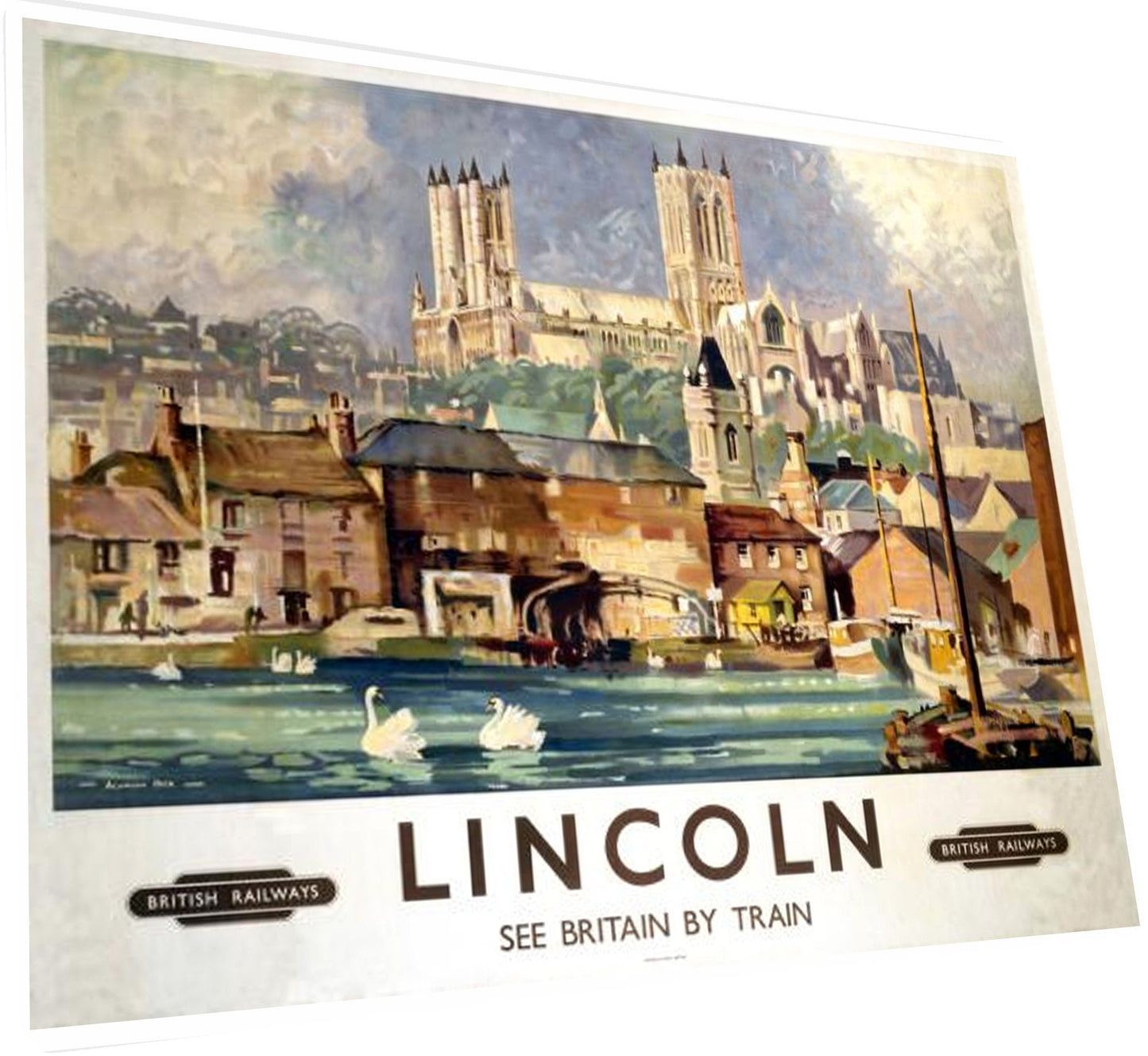 LINCOLN SIGN Plaque Vintage Retro Advert METAL Railway Gift Travel Train